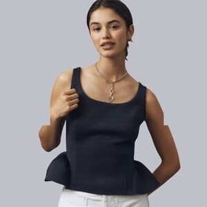 Anthropologie Maeve Scuba Peplum Tank NWT Size Small